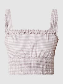 Korte top met vichy-ruit  van REVIEW Paars - 37