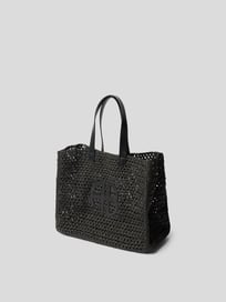 Shopper mit Label-Detail von Anine Bing Grau / Schwarz - 10