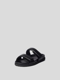 Slides aus echtem Leder von Gia Borghini Grau / Schwarz - 12