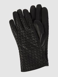 Leren handschoenen van lamsnappa van Weikert-Handschuhe Grijs / zwart - 38