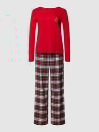 Pyjama mit Label-Stitching von Lauren Ralph Lauren Weiß - 48