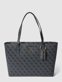 Shopper mit Label-Print Modell 'ECO ELEMENTS' von Guess Grau / Schwarz - 46