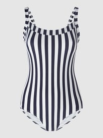 Badpak met streepmotief - gewatteerd  van Aerie Blauw / turquoise - 28