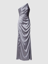 Abendkleid mit One-Shoulder-Träger von Unique Blau / Türkis - 18
