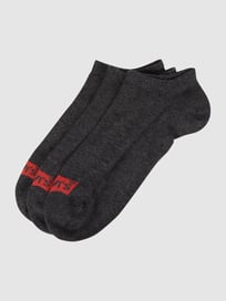 Sneakersocken mit Label-Print im 3er-Pack Modell 'LOW CUT' von Levi's® Grau / Schwarz - 43