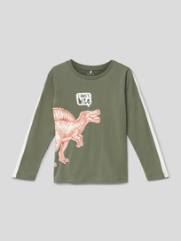 Shirt met lange mouwen en motiefprint, model 'RULLE' van Name It Groen - 26