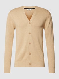 Gebreid jack met doorknoopsluiting en labeldetail van Esprit Wit - 43