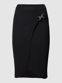 Knielange rok in wikkellook, model 'DALAL JEWEL' van Guess Grijs / zwart - 36