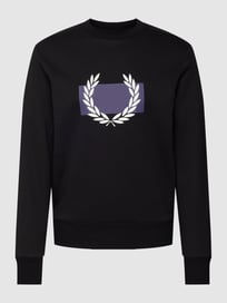 Sweatshirt mit Logo-Print von Fred Perry Grau / Schwarz - 26
