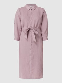 Overhemdjurk van linnen met tailleriem, model 'Mala' van Toni Dress Paars - 25