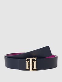 Leren riem met pinsluiting van Tommy Hilfiger Blauw / turquoise - 38