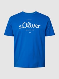 PLUS SIZE T-shirt met labelprint van S.Oliver Plus Blauw / turquoise - 44