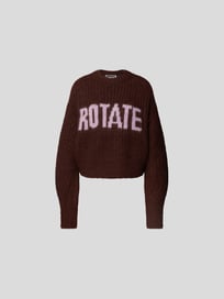 Cropped Pullover mit Label-Print von ROTATE BIRGER CHRISTENSEN Braun - 32