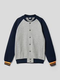 Sweatjacke mit Kontrast-Details von s.Oliver RED LABEL Grau / Schwarz - 10