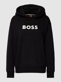 Hoodie mit Label-Print Modell 'EDELIGHT' von BOSS Orange Grau / Schwarz - 25