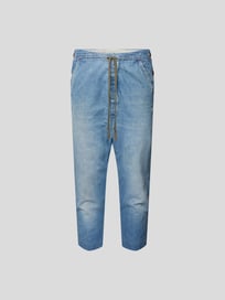 High Waist Jeans im Straight Fit von Greg Lauren Blau / Türkis - 43