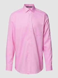 Regular fit zakelijk overhemd met all-over motief van SEIDENSTICKER REGULAR FIT Roze - 40