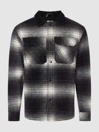 Hemdjacke mit Teddyfutter Modell 'Gavin' von Redefined Rebel Grau / Schwarz - 32