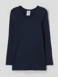 Shirt met lange mouwen van katoen van SANETTA Blauw / turquoise - 44