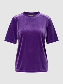 T-shirt in satijnlook van Jake*s Collection Paars - 32