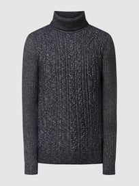 Trui met rolkraag en kabelpatroon van Tom Tailor Blauw / turquoise - 16