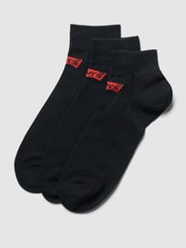 Sneakersocken mit Label-Print im 3er-Pack Modell 'LOW CUT' von Levi's® Grau / Schwarz - 35