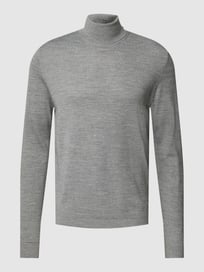 Longsleeve aus Woll-Mix mit Rollkragen von Selected Homme Grau / Schwarz - 20