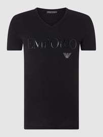 T-Shirt mit Stretch-Anteil  von Emporio Armani Grau / Schwarz - 35