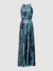 Abendkleid mit floralem Allover-Muster von Swing Blau / Türkis - 38