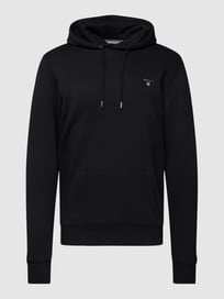 Hoodie met kangoeroezak, model 'Original Sweat Hoodie' van Gant Grijs / zwart - 4