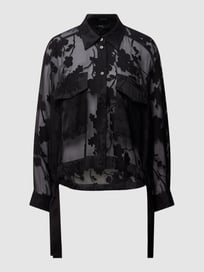 Blouse met siergarnering, model 'SOFT ROMANCE' van Taifun Grijs / zwart - 5