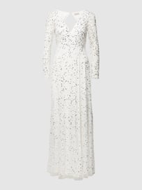 Avondjurk in maxilengte met pailletten van LACE & BEADS Wit - 12