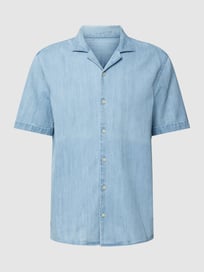 Jeansoverhemd met reverskraag van JAKE*S STUDIO MEN Blauw / turquoise - 48