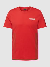 T-Shirt mit Logo-Print Modell 'ICE' von Napapijri Rot - 40