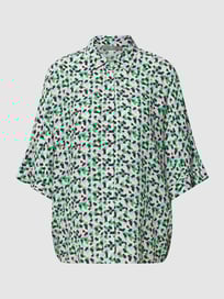 Overhemdblouse met all-over motief van Jake*s Collection Groen - 11