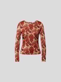 Longsleeve mit Allover-Muster von Paco Rabanne Orange - 8