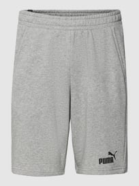 Sweatshorts met labelprint, model 'ESS' van PUMA PERFORMANCE Grijs / zwart - 30