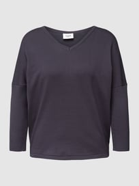 Gebreide pullover met V-hals, model 'Mila' van Saint Tropez Grijs / zwart - 45