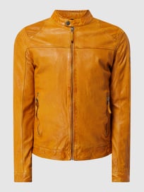 Slim Fit Lederjacke mit Reißverschlusstaschen Modell 'Gmchuto' von Gipsy Gelb - 33
