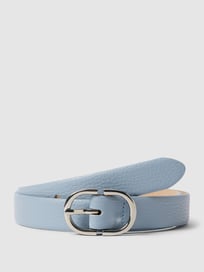 Leren riem met doornsluiting, model 'Adria bombiert' van Weinmann Blauw / turquoise - 1