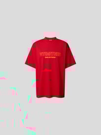 Oversized T-Shirt mit Label-Print von VETEMENTS Rot - 42