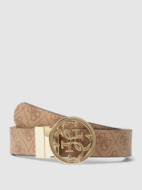 Gürtel mit Label-Print Modell 'ADJ & REV' von Guess Braun - 5