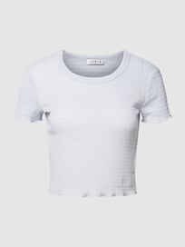 Kort T-shirt met smokdetails, model 'SMOKED' van Guess Blauw / turquoise - 23