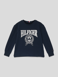 Shirt met lange mouwen en labeldetail, model 'VARSITY' van Tommy Hilfiger Kids Blauw / turquoise - 35