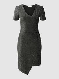 Mini-jurk met V-hals van Apricot Grijs / zwart - 13