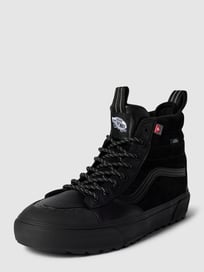 High top sneakers van leermix met logodetail van Vans Grijs / zwart - 45