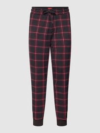 Sweatpants mit Label-Stitching Modell 'Checked' von HUGO Grau / Schwarz - 43