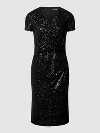 Cocktailkleid mit Paillettenbesatz von Vera Mont Grau / Schwarz - 27