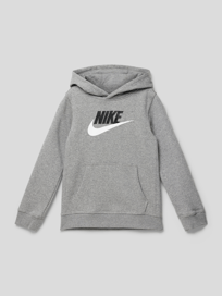 Hoodie mit Label-Print von Nike Grau / Schwarz - 10