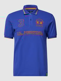 Poloshirt mit Kontraststreifen von La Martina Blau / Türkis - 47
